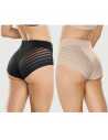 Montse Pedrosa | Pack 2 Braga Faja de Control Suave con Bandas de Tul 012903 de Leonisa