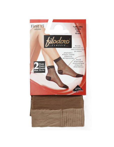 Montse Pedrosa | Tobillero First 15 Calzino de Filodoro color Tea