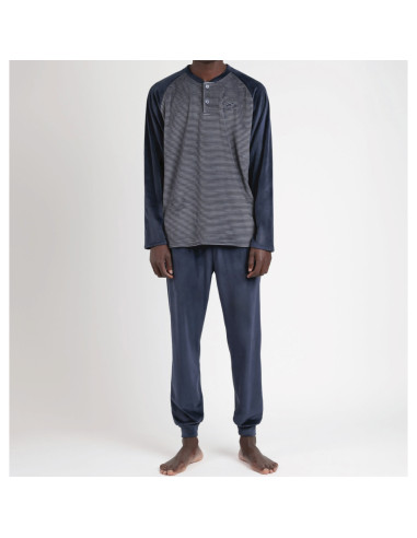 Montse Pedrosa | Pijama Velvet Basic Stripes 60331 de Admas