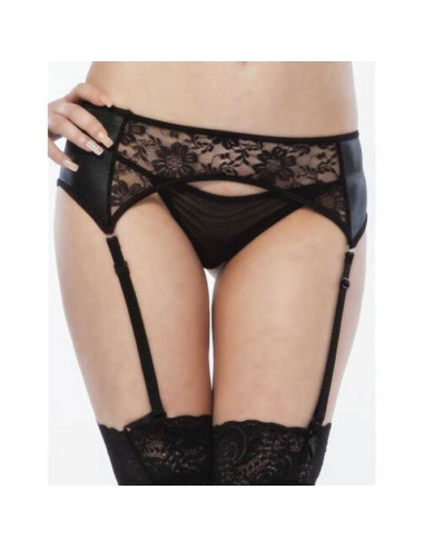 Montse Pedrosa | Set Liguero y Tanga de Queen Lingerie L/XL color Negro