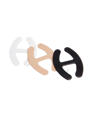 Pack de 3 Clips/Ganchos para tirantes de sujetador en color Blanco, negro y Tierra