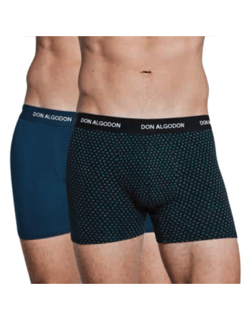 Montse Pedrosa | Pack 2 Bóxers PB 717 Verde/Negro Don Algodón