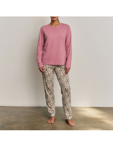 Montse Pedrosa | Pijama 3 Piezas N21863 de Promise color Rosa Vintage