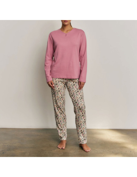Montse Pedrosa | Pijama 3 Piezas N21863 de Promise color Rosa Vintage