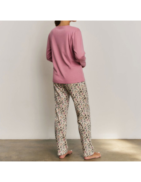 Montse Pedrosa | Pijama 3 Piezas N21863 de Promise color Rosa Vintage