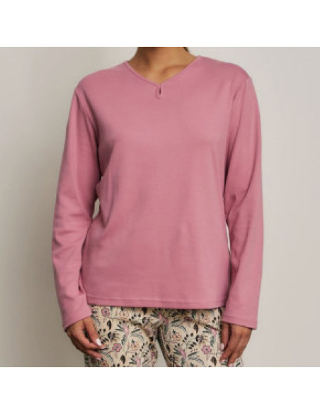 Montse Pedrosa | Pijama 3 Piezas N21863 de Promise color Rosa Vintage