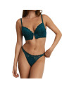 Montse Pedrosa | Conjunto Sujetador Push Up y Tanga Z15350 de Promise color Verde Esmeralda