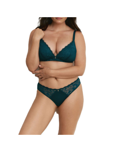 Montse Pedrosa | Conjunto Sujetador Sin Aros y Brasileña Z15360 de Promise color Verde Esmeralda
