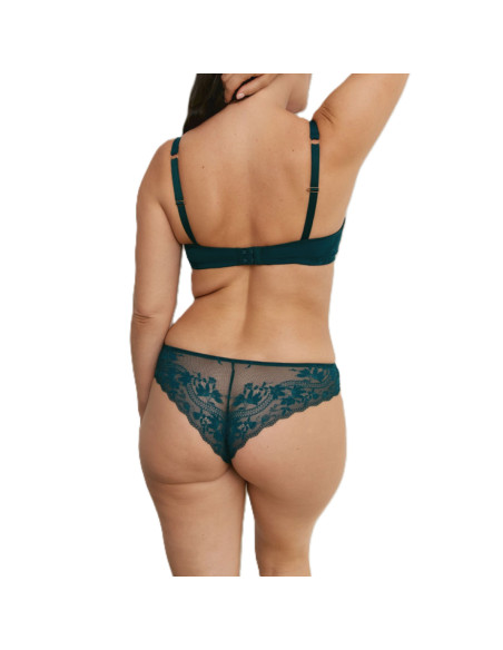 Montse Pedrosa | Conjunto Sujetador Sin Aros y Brasileña Z15360 de Promise color Verde Esmeralda